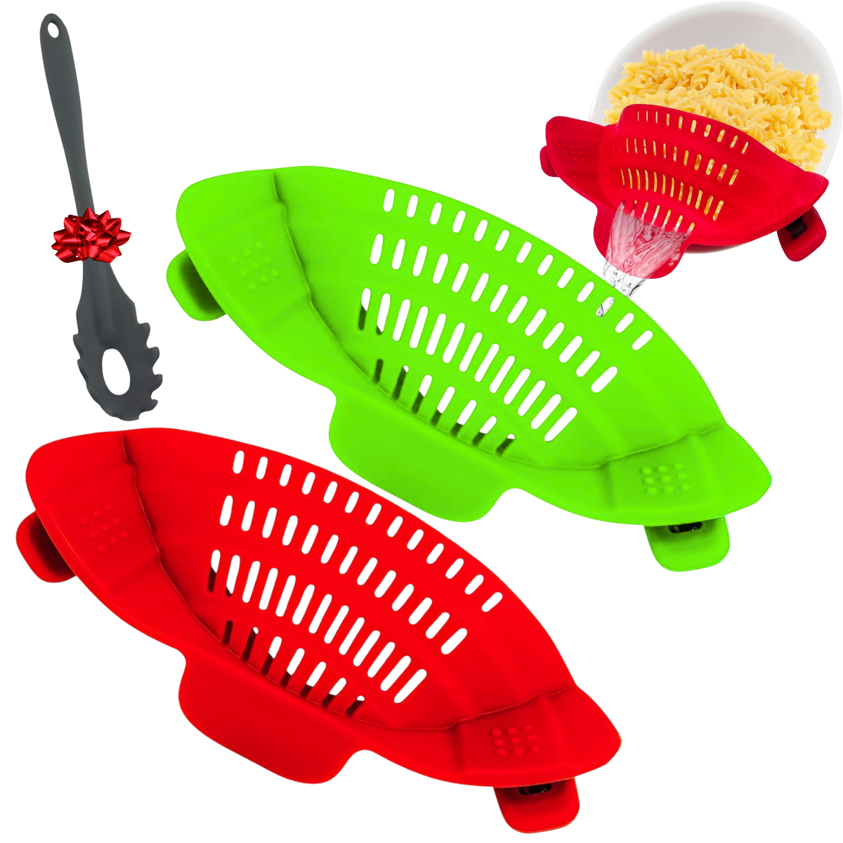 Foto 2 pulgar | Colador De Silicona Universal Para Alimentos Verduras Pasta ( Color Verde)