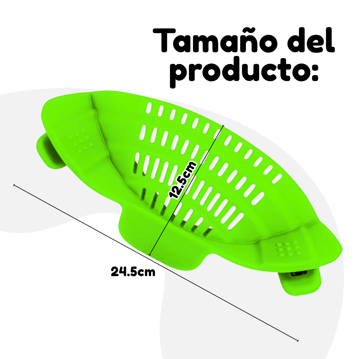 Foto 8 pulgar | Colador De Silicona Universal Para Alimentos Verduras Pasta ( Color Verde)