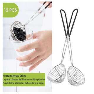 Foto 4 | 12 Colador Escurridor Cuchara P/tapioca 27cm Belug Plata