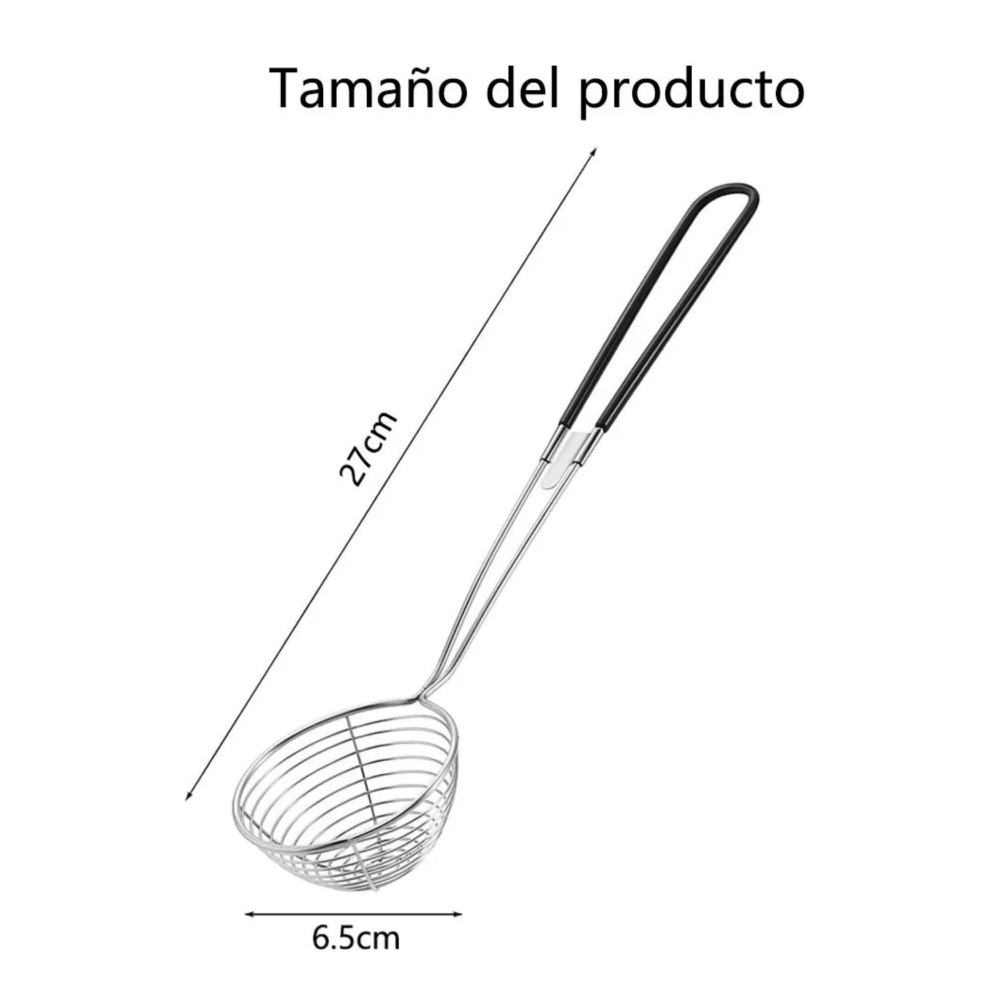 Foto 3 pulgar | 12 Colador Escurridor Cuchara P/tapioca 27cm Lab.g  Plata