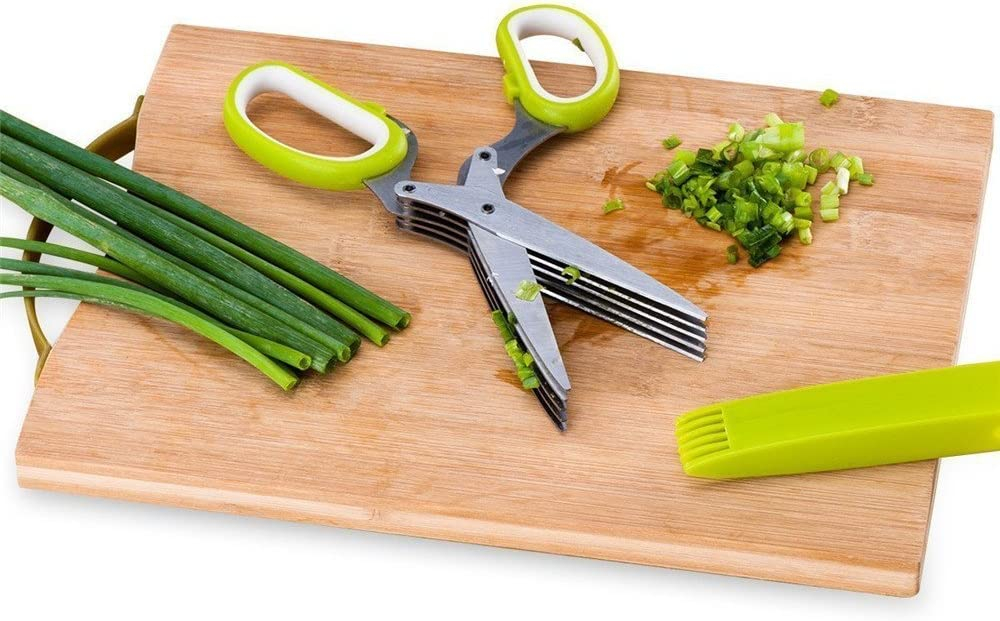 Foto 8 pulgar | Tijeras Para Hierbas De Cocina Jieyou, Multiusos, 5 Cuchillas Con Funda - Venta Internacional.