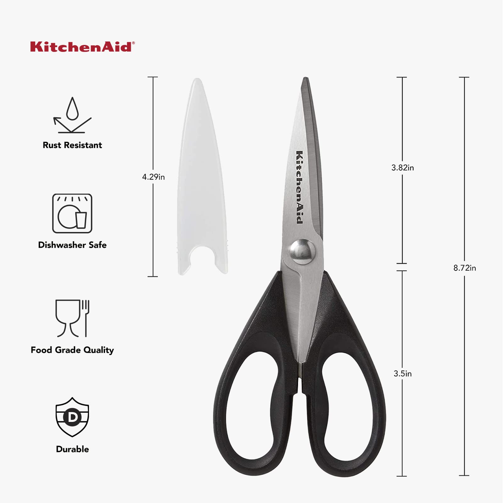 Foto 7 | Tijeras De Cocina Kitchenaid Multiusos De Acero Inoxidable Negras - Venta Internacional.