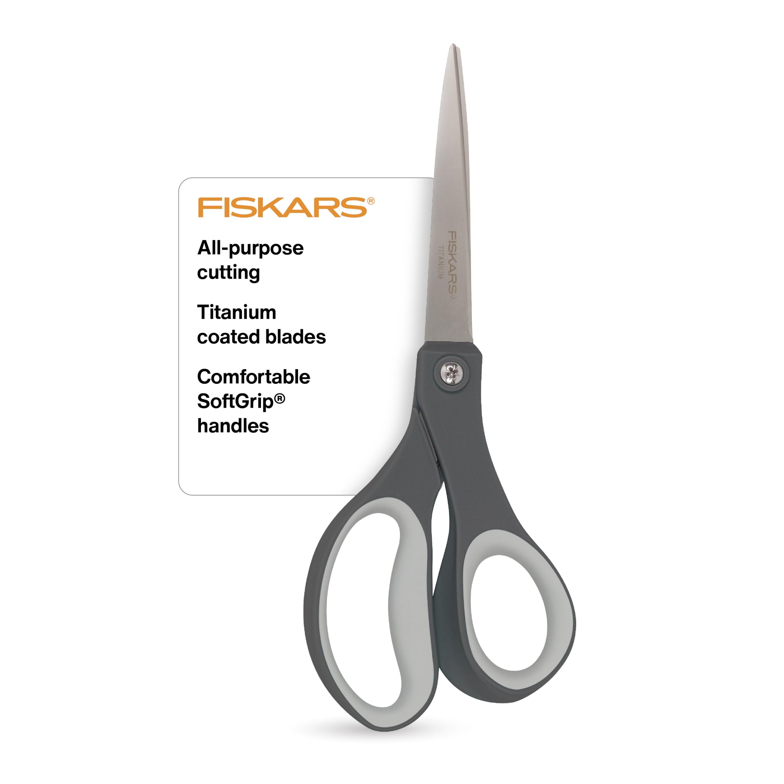 Foto 2 pulgar | Tijeras Fiskars Comfort Grip Titanium 8 Pulgadas - Gris - Venta Internacional.