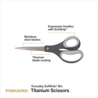 Foto 2 | Tijeras Fiskars Comfort Grip Titanium 8 Pulgadas - Gris - Venta Internacional.