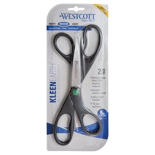 Foto 4 | Tijeras Westcott Kleenearth Recicladas, 20 Cm, Negras, Paquete De 2 - Venta Internacional.