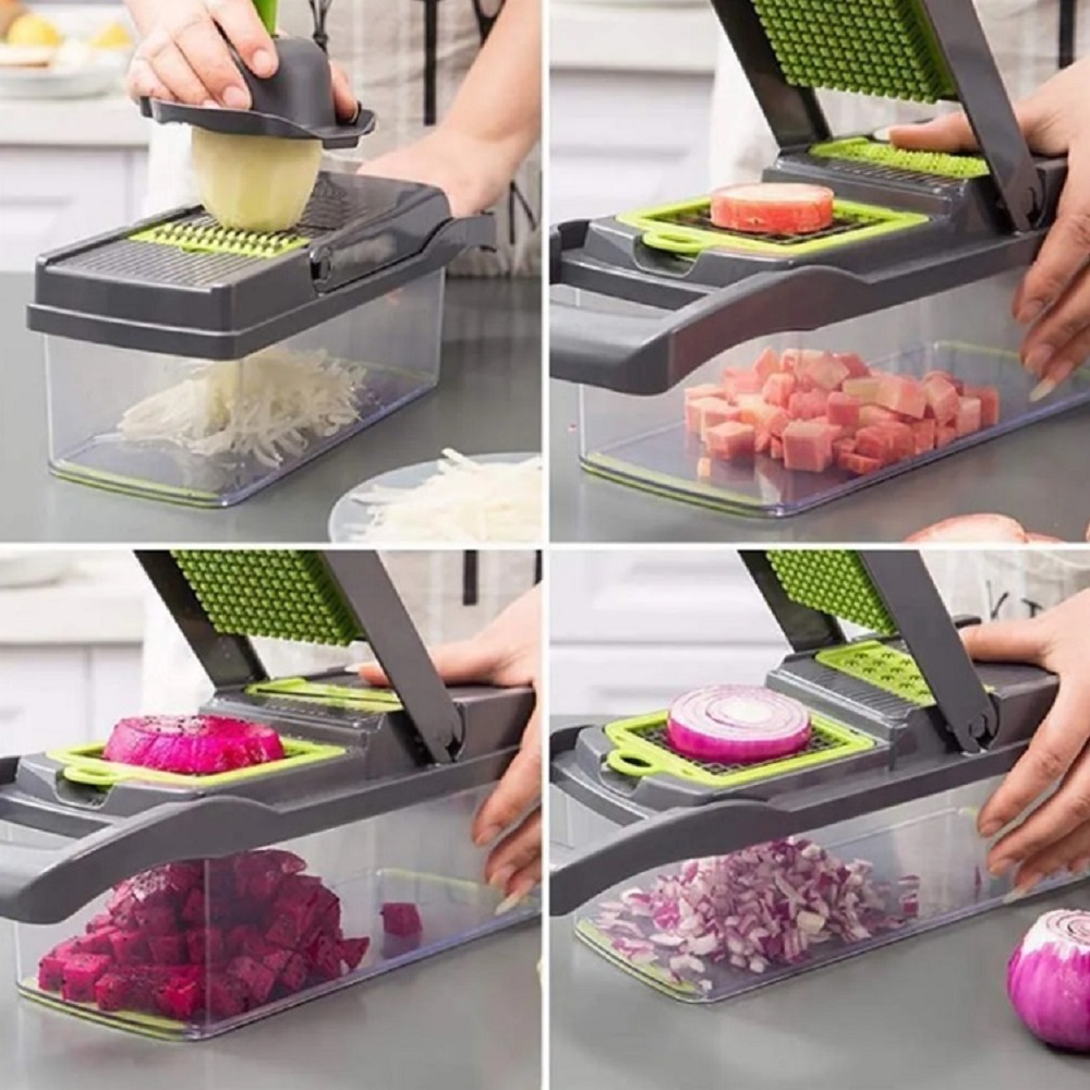 Foto 4 pulgar | Rallador Rebanador Manual ce Verduras Fruta Malubero color Verde con Negro