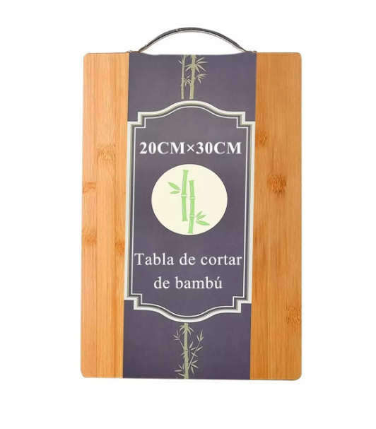 Tabla Cortar De Bambú Madera Para Picar Alimentos 20×30 Cm