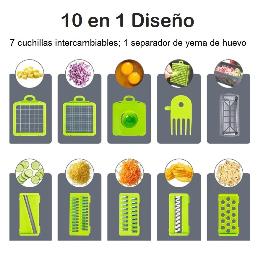 Foto 7 pulgar | Cortador Multifuncional Para Frutas Y Verduras Con 14 Accesorios