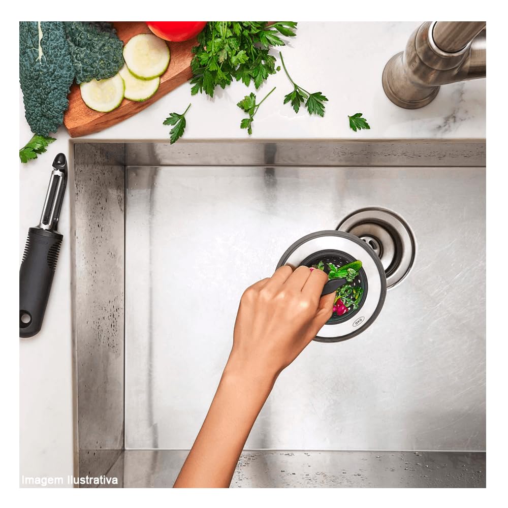 Foto 4 pulgar | Tapón Para Colador De Fregadero Oxo Good Grips 2 En 1, Color Negro - Venta Internacional.