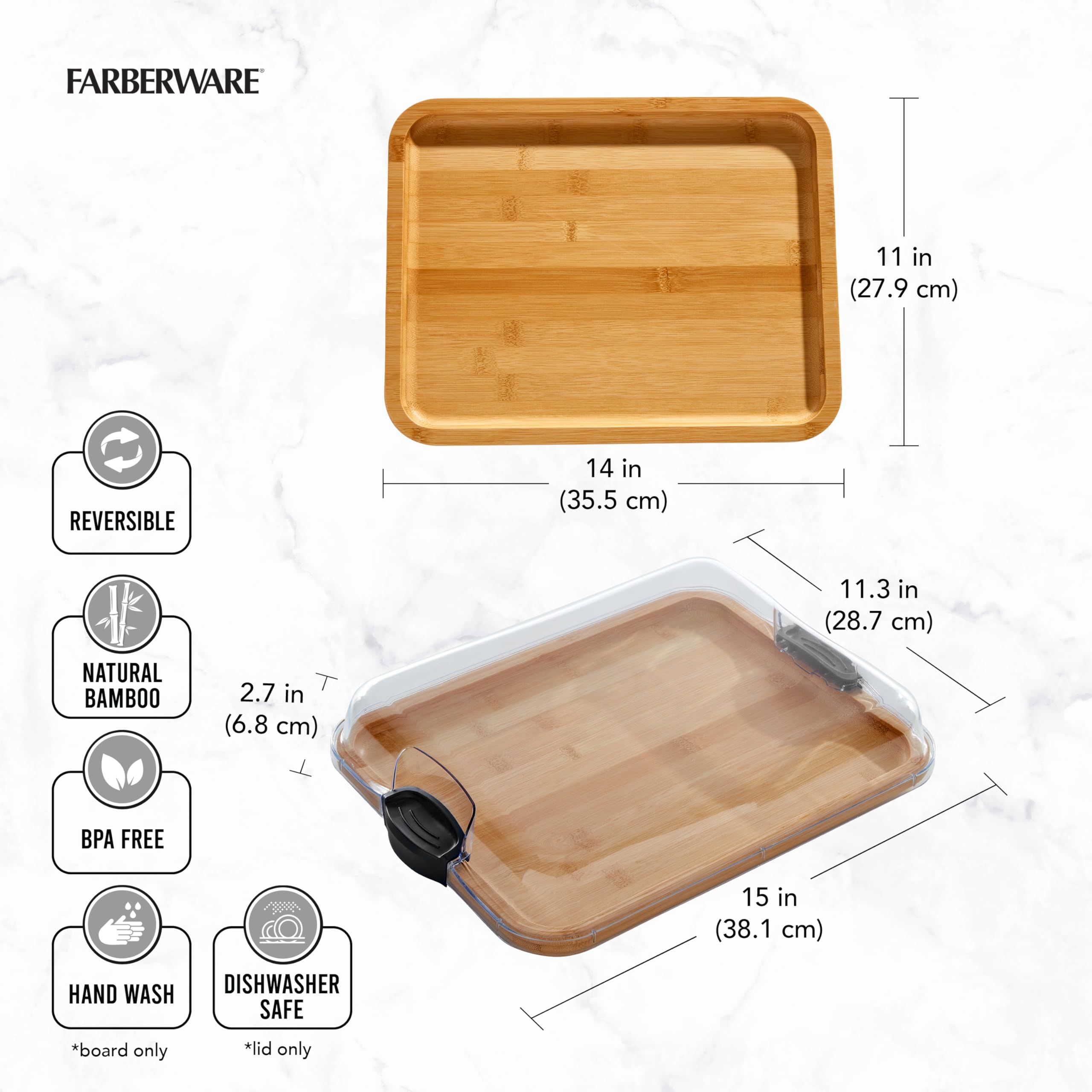 Foto 6 | Tabla De Cortar Farberware Build-a-board Con Tapa De Cierre - Venta Internacional.