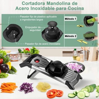 Foto 2 | Cortador Xtellar De Mandolina, Rebanador Y Rallador Acero Y 5 Cuchillas Color Negro