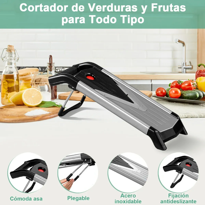 Foto 5 pulgar | Cortador Xtellar De Mandolina, Rebanador Y Rallador Acero Y 5 Cuchillas Color Negro