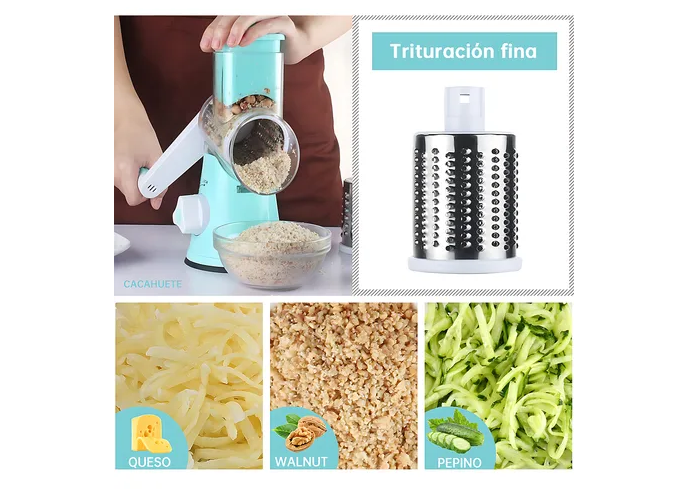Foto 5 pulgar | Rallador Xtellar Cortador Manual De Quesos Verduras