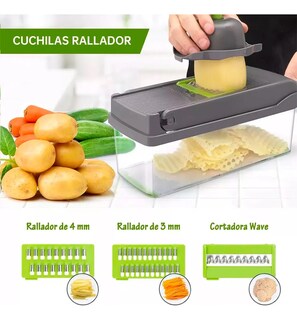 Foto 5 | Rallador Mandolina Cortador De Frutas Y Verduras 6 En 1