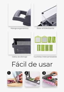 Foto 4 | Rallador Cortador Rebanador Picador Manual De Verduras Fruta