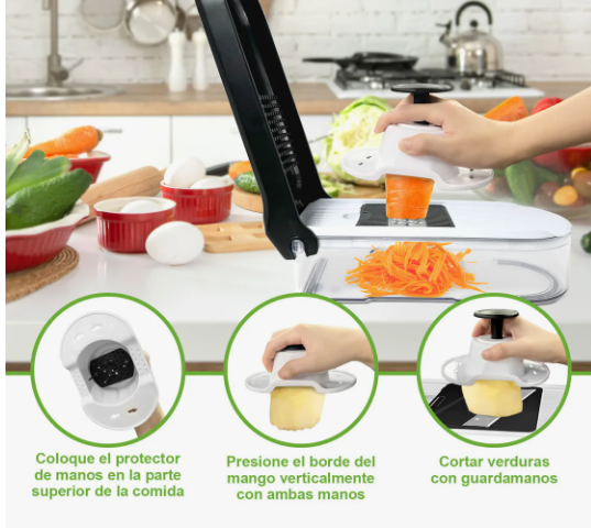 Foto 4 | 10 En 1 Rallador Cortador Rebanador Picador Con 6 Cuchillas Filosas Mejoradas Para Verduras Y Frutas Multicorte