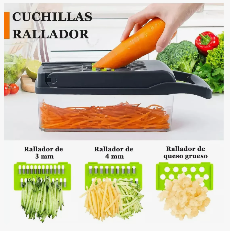 Foto 5 pulgar | Rallador Cortador Rebanador Picador Manual De Verduras Fruta