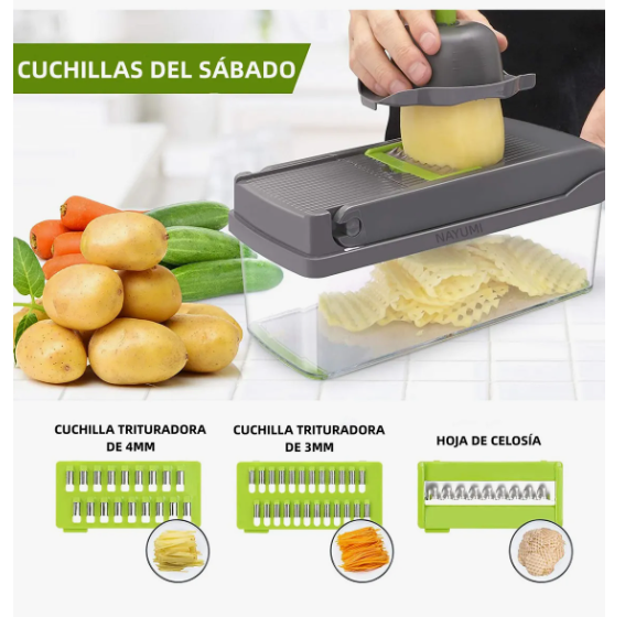 Foto 6 pulgar | Rallador Cortador Rebanador Picador Manual De Verduras Fruta Verde