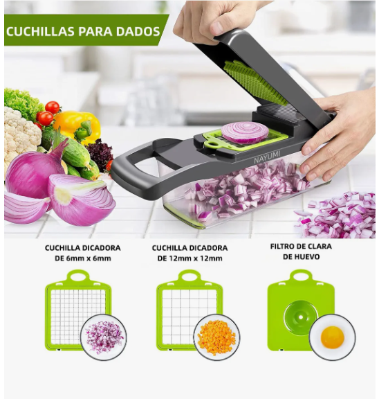 Foto 6 | Rallador Cortador Rebanador Picador Manual De Verduras Fruta Verde