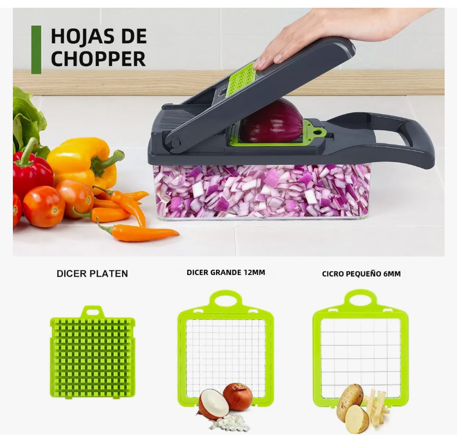 Foto 3 pulgar | Picadora De Verduras 10 En 1, Cortador De Verduras