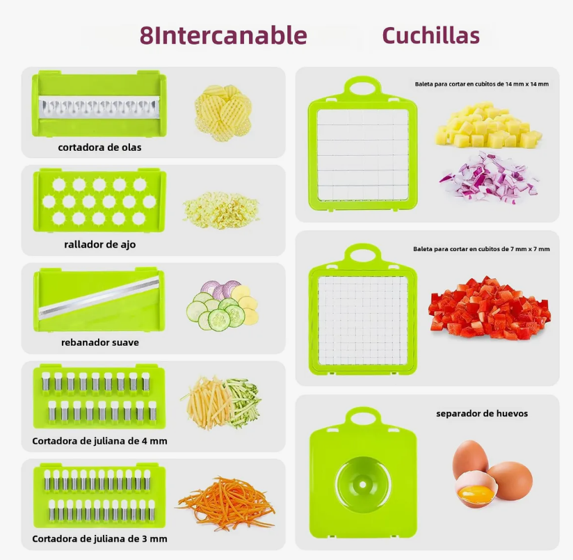 Foto 4 pulgar | Picadora De Verduras 10 En 1, Cortador De Verduras