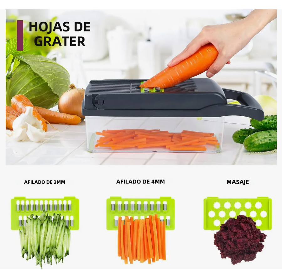 Foto 4 | Picadora De Verduras 10 En 1, Cortador De Verduras