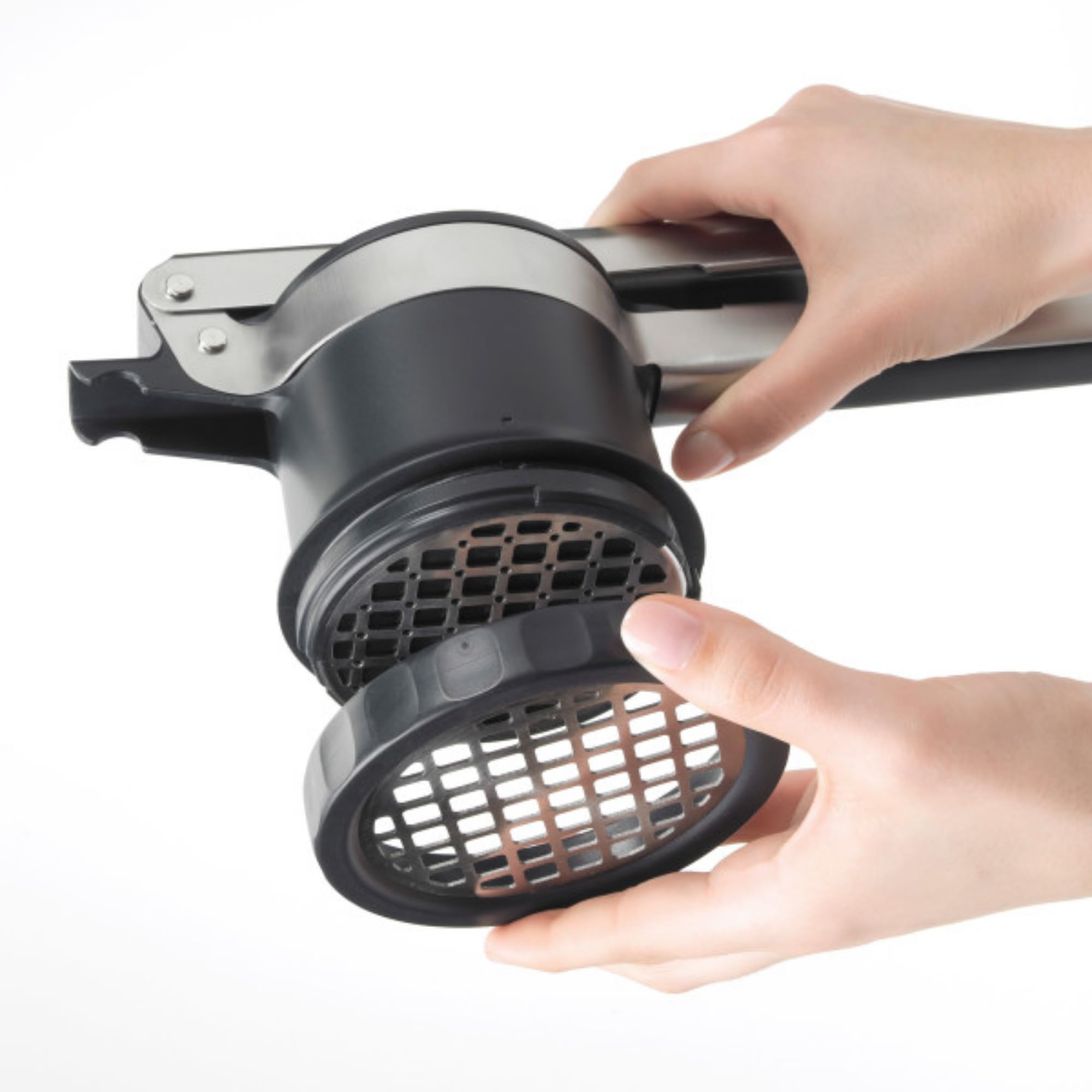Foto 4 pulgar | Exprimidor De Patatas Oxo Good Grips 3 En 1, Ajustable, Negro Y Plateado - Venta Internacional.