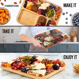Foto 2 | Tabla De Cortar Farberware Build-a-board De Bambú Con Compartimentos - Venta Internacional.