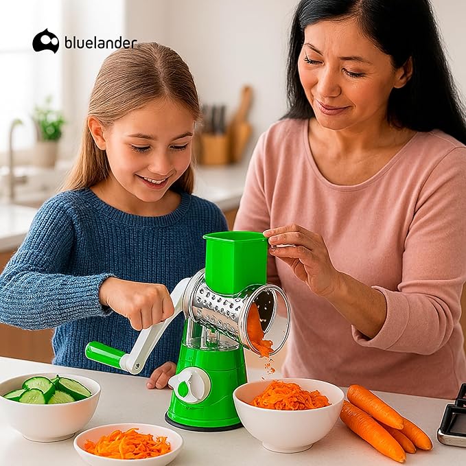Foto 3 pulgar | Rallador De Verduras Manual 3 En 1  Rayador Multifuncional  Bluelander (verde)