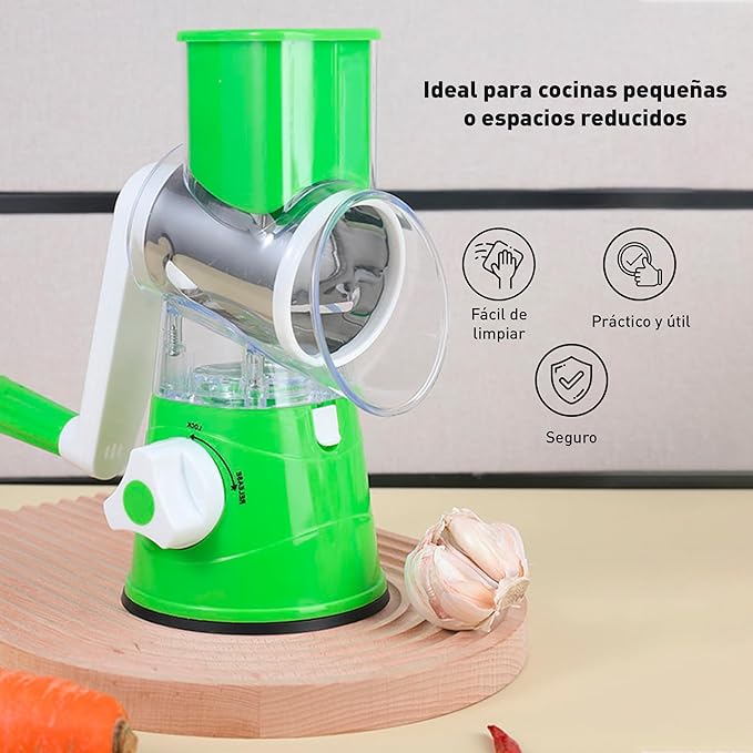 Foto 4 pulgar | Rallador De Verduras Manual 3 En 1  Rayador Multifuncional  Bluelander (verde)