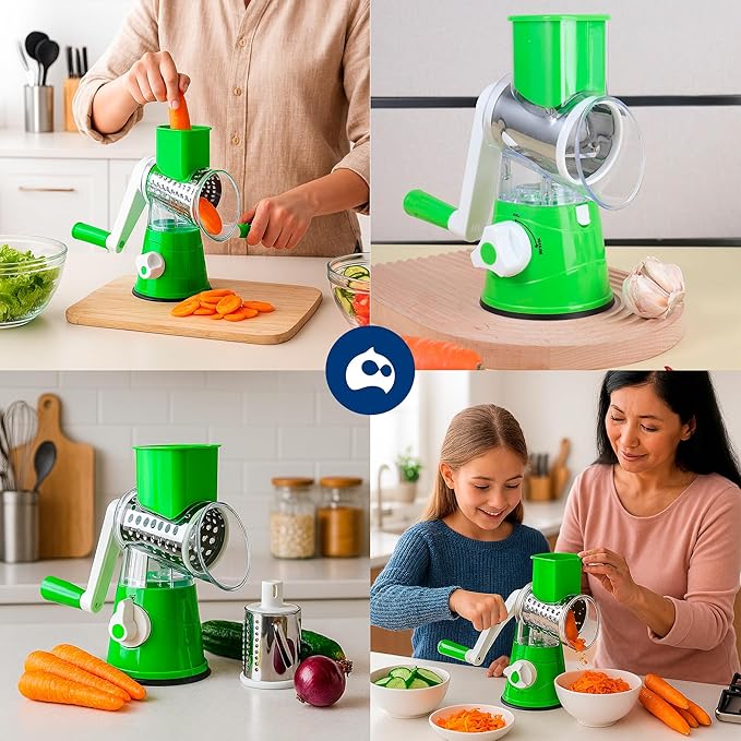 Foto 5 pulgar | Rallador De Verduras Manual 3 En 1  Rayador Multifuncional  Bluelander (verde)