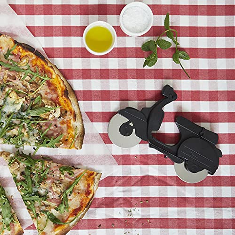 Foto 4 pulgar | Corta Pizza Scooter Acero Inoxidable Negro