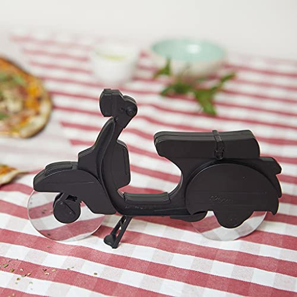 Foto 5 pulgar | Corta Pizza Scooter Acero Inoxidable Negro