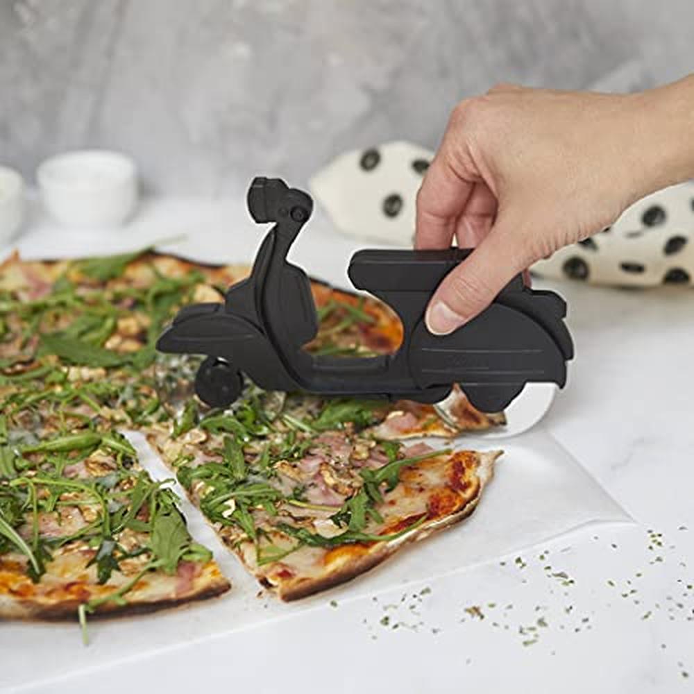Foto 6 pulgar | Corta Pizza Scooter Acero Inoxidable Negro