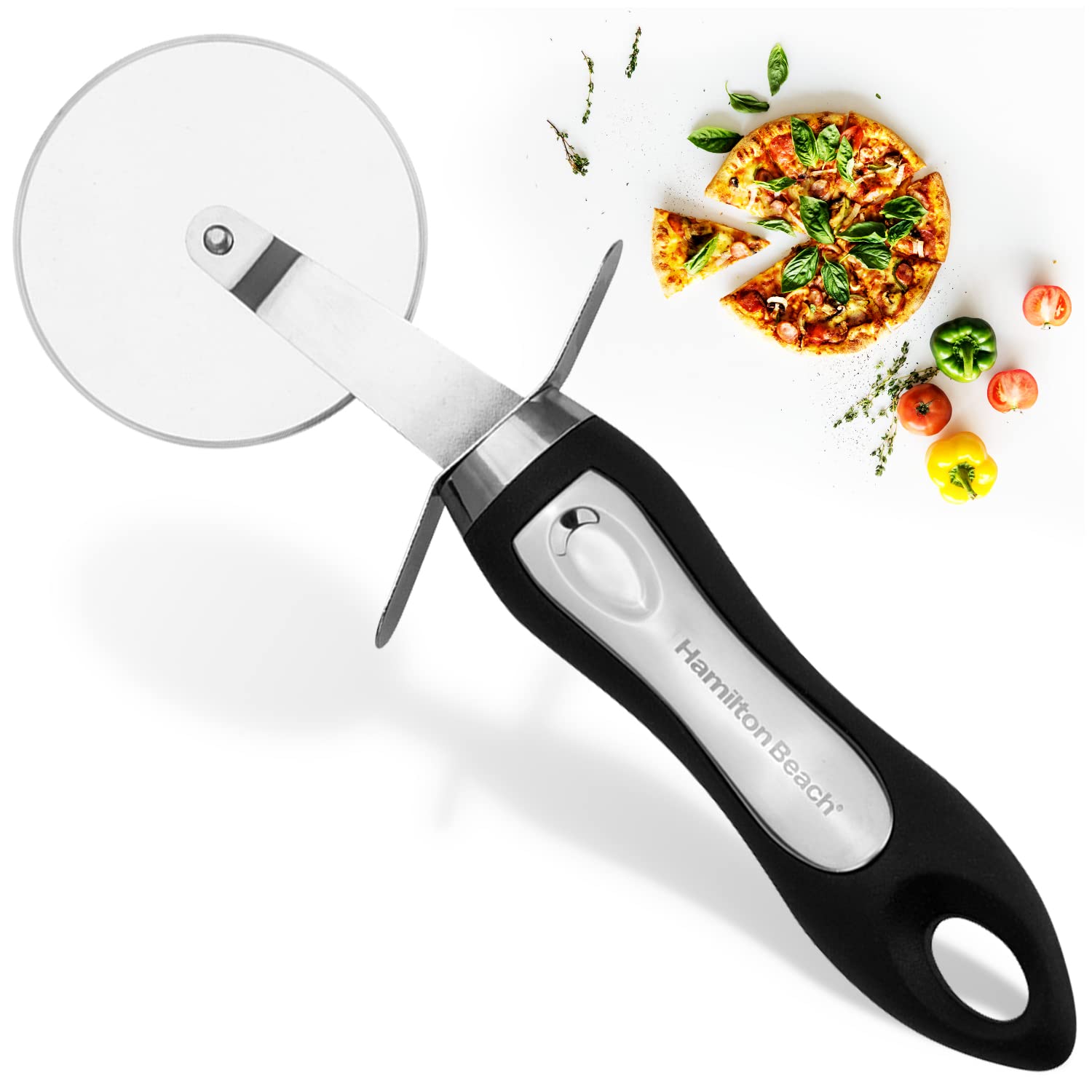 Foto 3 | Cortador De Pizza Hamilton Beach Midnight Slice De 20 Cm, Acero Inoxidable - Venta Internacional.
