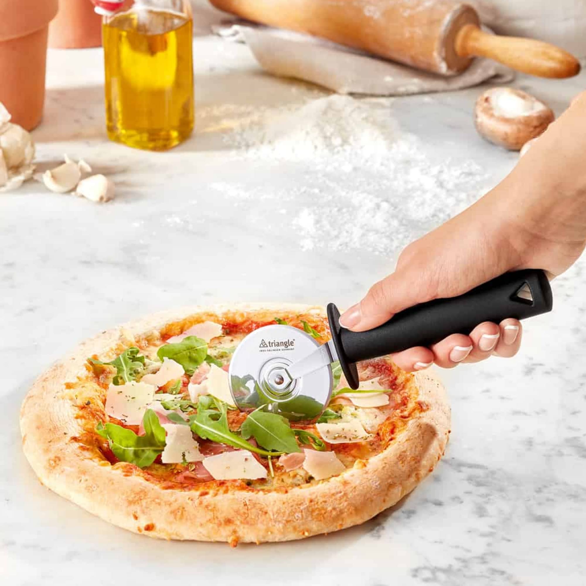 Foto 4 | Cortador De Pizza Triangular De Acero Inoxidable Con Mango Greengrip De 7 6 Cm - Venta Internacional.