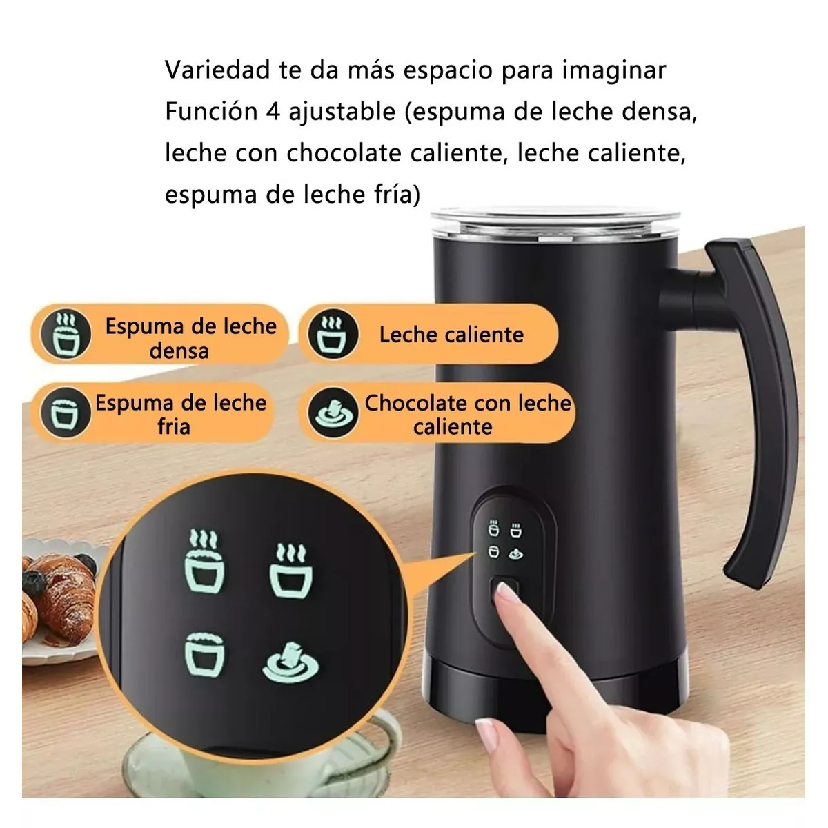 Foto 4 pulgar | Espumador de Leche Automática Fría y Caliente Eo Safe Imports Esi-10518 Negro