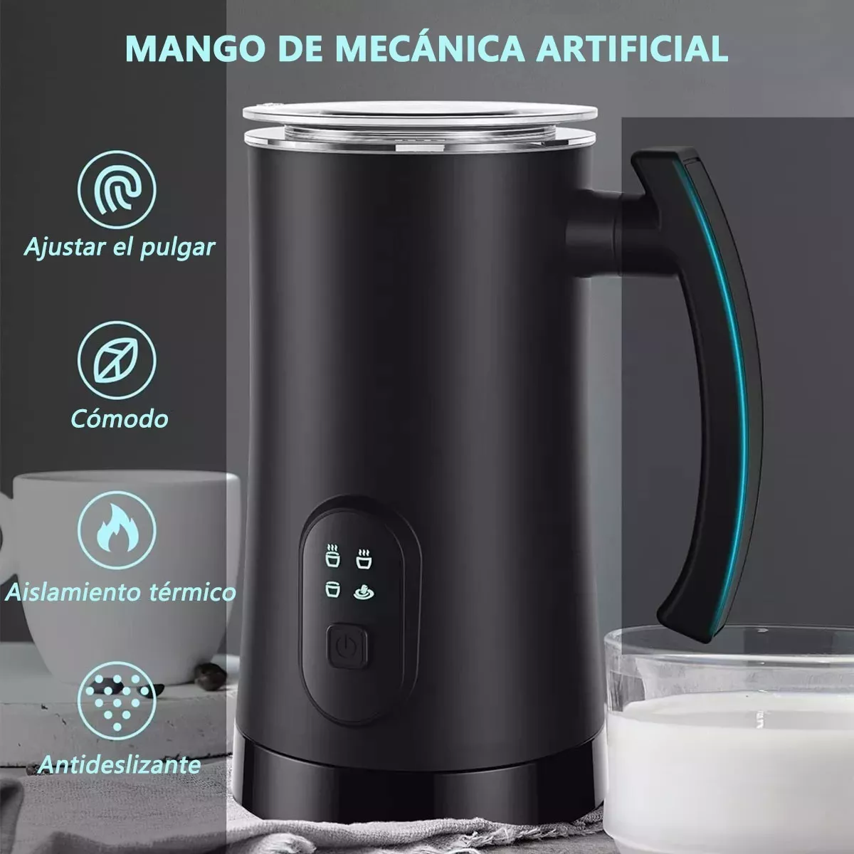 Foto 6 pulgar | Espumador de Leche Automática Fría y Caliente Eo Safe Imports Esi-10518 Negro