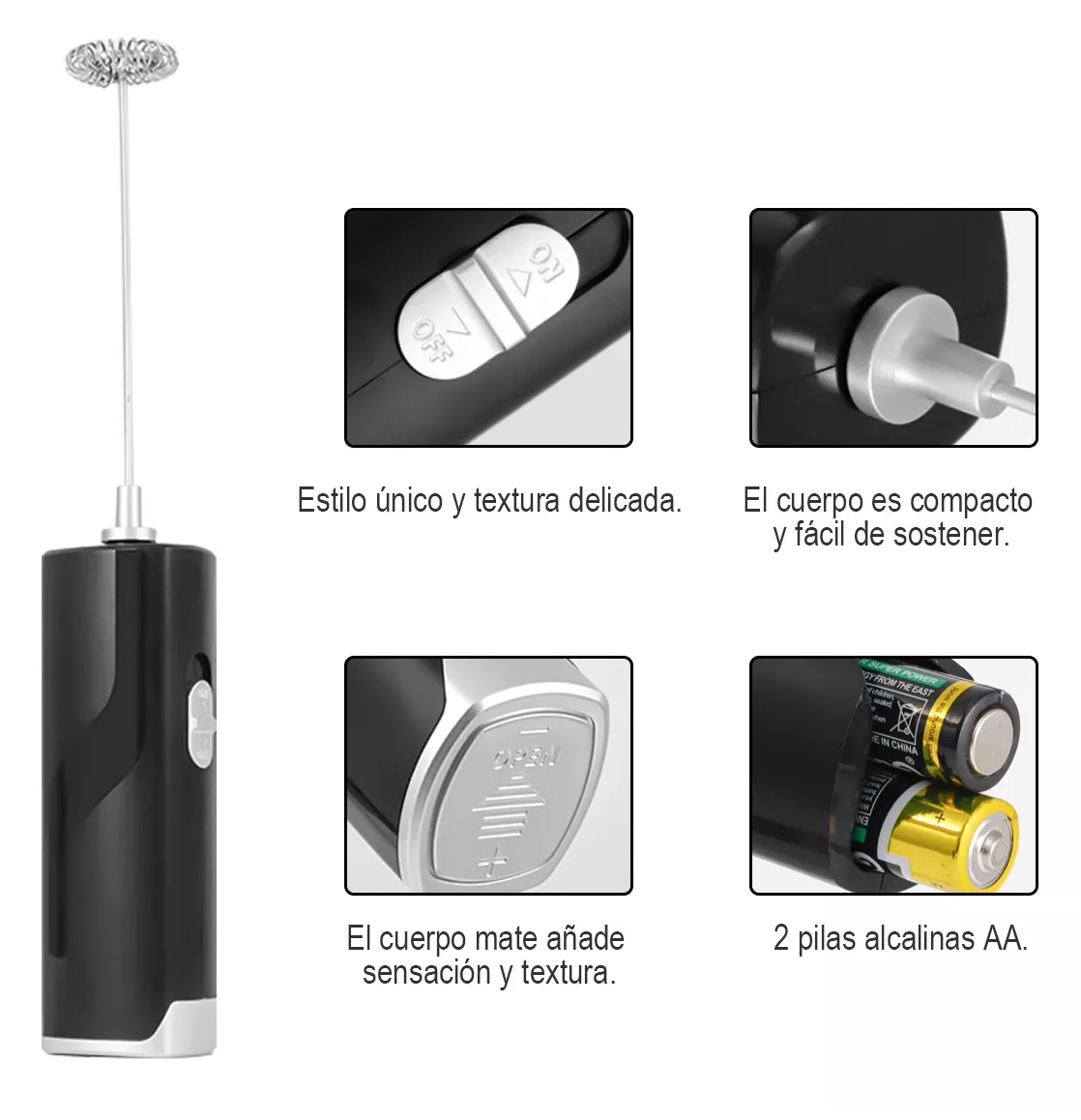 Foto 4 pulgar | Mini Batidor De Leche Eléctrico Portátil Para Café Y Huevos