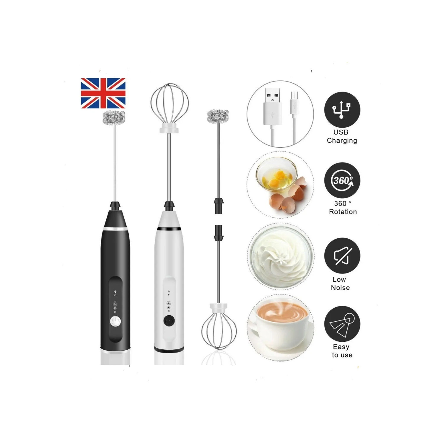 Foto 1 | Batidor Espumador De Café Y Leche, Mini, Recargable - Venta Internacional.