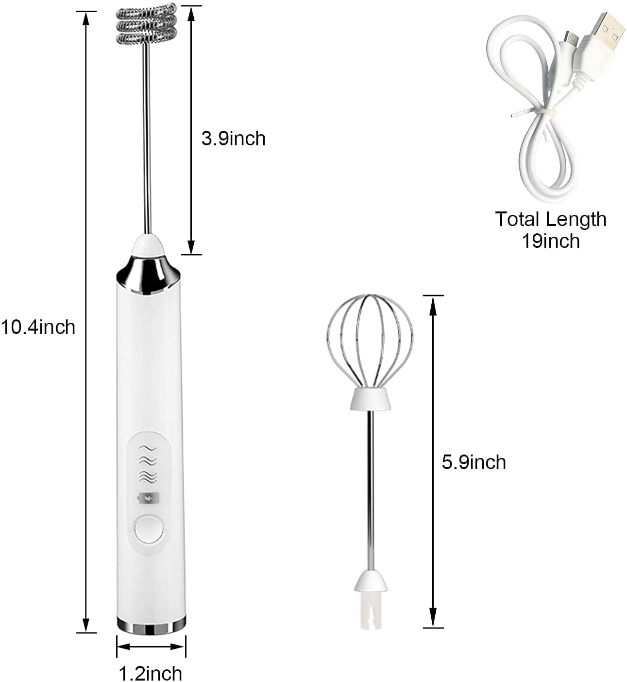 Foto 6 | Dispositivo Portátil Eléctrico Milk Fother Ficcug Con 2 Batidores Recargables - Venta Internacional.