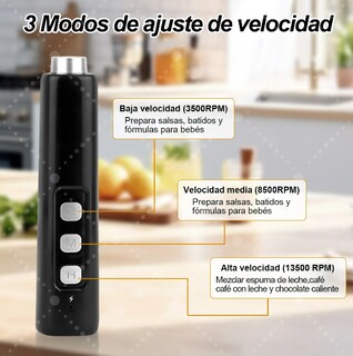 Foto 4 | Batidores Xtellar Electrico Leche De Café Espumador,3 Velocidades
