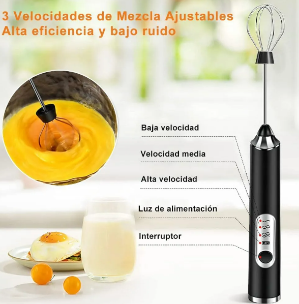 Foto 4 pulgar | Batidor Xtellar Eléctrico De Leche Y Café, 3 Velocidades /recargable