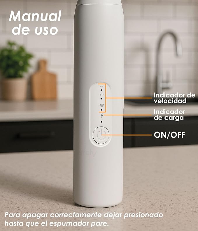 Foto 4 pulgar | Espumador De Leche Archy Eléctrico Usb Recargable 3 Velocidades Con 2 Accesorios Agitadores De Bebidas Para Café Huevos