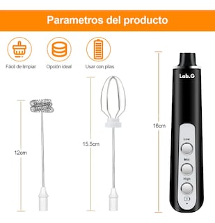 Foto 2 | Espumador De Leche Y Café Eléctrico 3 Velocidades Negro