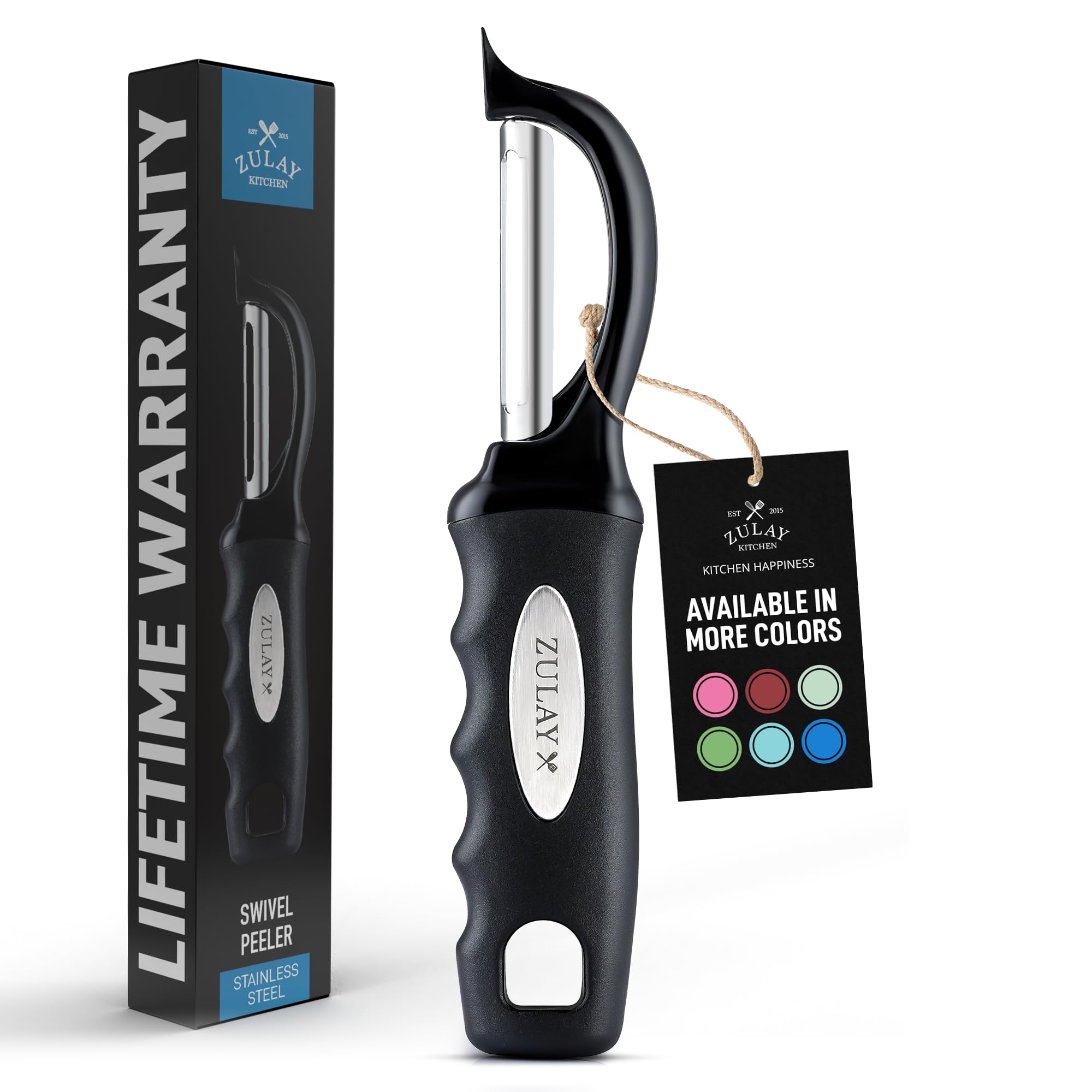 Pelador de Verduras Zulay Kitchen Premium Giratorio de Acero Inoxidable - Venta Internacional