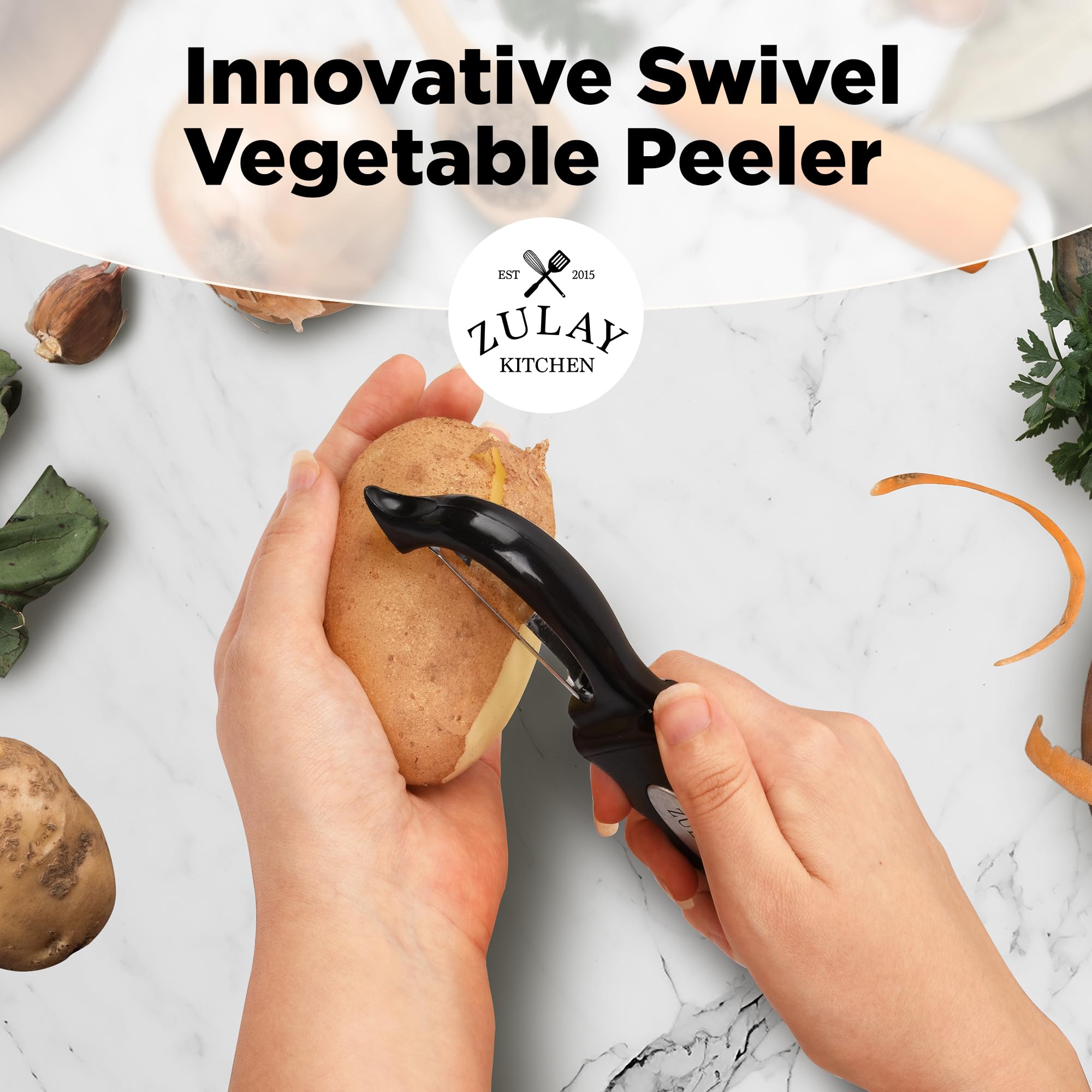 Foto 3 pulgar | Pelador de Verduras Zulay Kitchen Premium Giratorio de Acero Inoxidable - Venta Internacional