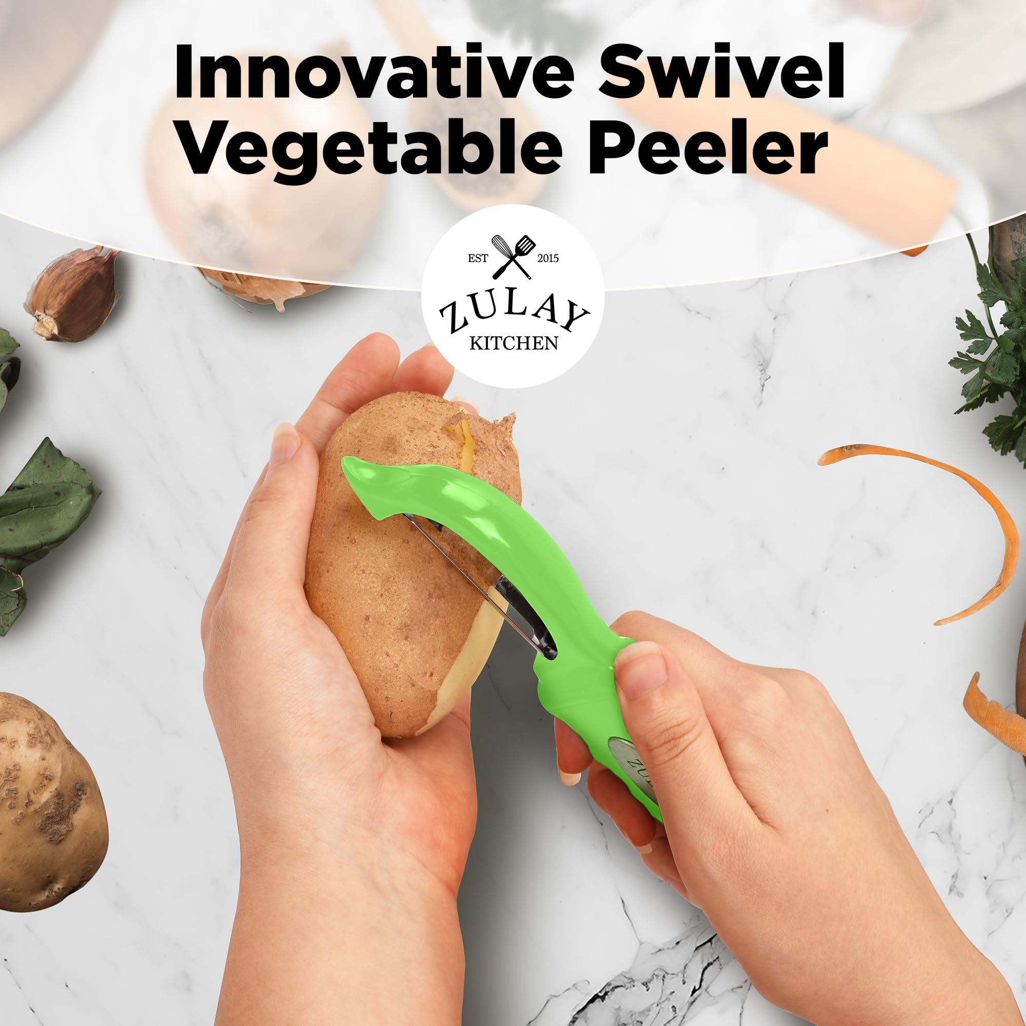 Foto 3 pulgar | Pelador de Verduras Zulay Kitchen Giratorio de Acero Inoxidable - Venta Internacional