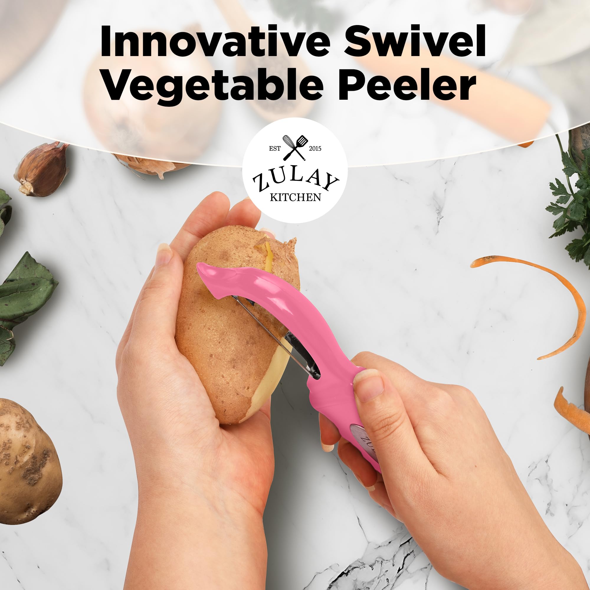 Foto 8 pulgar | Pelador De Verduras Zulay Kitchen Premium, Giratorio, De Acero Inoxidable - Venta Internacional.