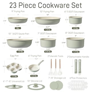 Foto 2 | Juego De Utensilios De Cocina Carote, 23 Piezas, Antiadherentes Con Mango Desmontable - Venta Internacional.